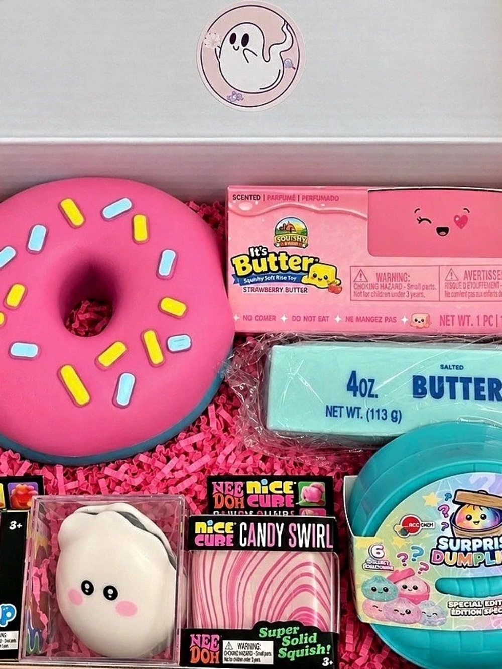 NeeDoh Squishy Toy Gift Box in Pink & Blue NWT. Everything pictured. All new.